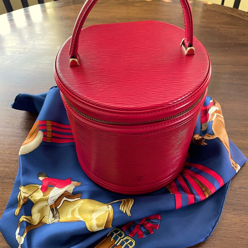 Authentic Louis Vuitton Cannes Red Leather Vanity Handbag
